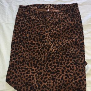 LOFT super skinny leopard pants